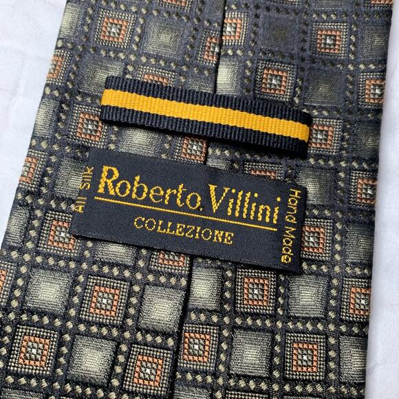 Roberto Villini Collezione 100% Silk Men’s Tie - Picture 3 of 5